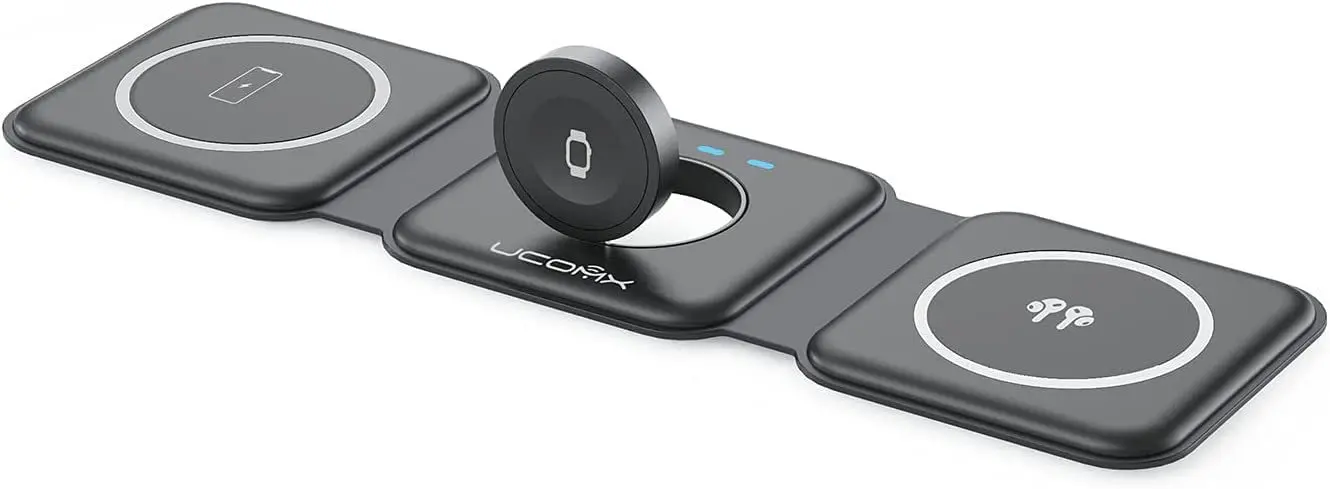 

3 in 1 Magnetic Wireless Charger Folding Holder for iPhone 14 13 12 11 Pro Max Fast Charging Dock Station for Apple Watch AirPod