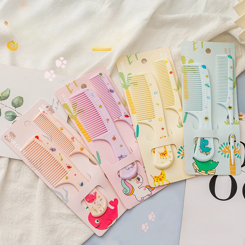 

2/50pcs/set Cute Kids Anti-static Pointed Tail Combs Baby Pink Strawberry Fruit Hairdressing Comb for Girls Kids Hair Comb