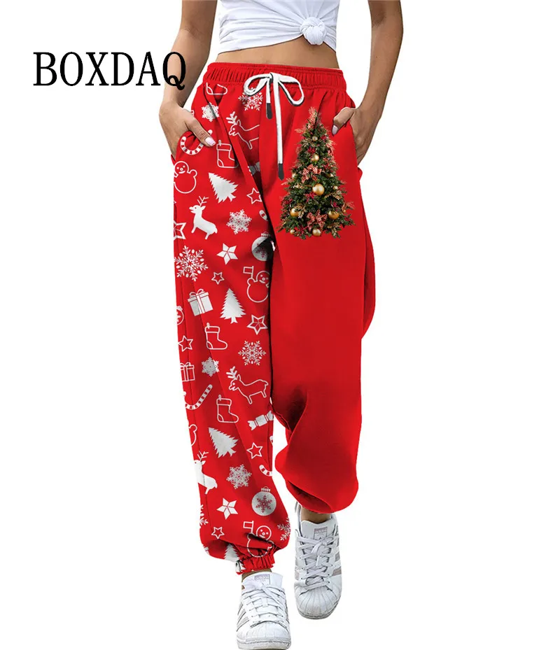 

Lovely Christmas 3D Cartoon Women Pant Loose Casual Digital Printing Trousers Autumn Winter Oversized Christmas Party SweatPants