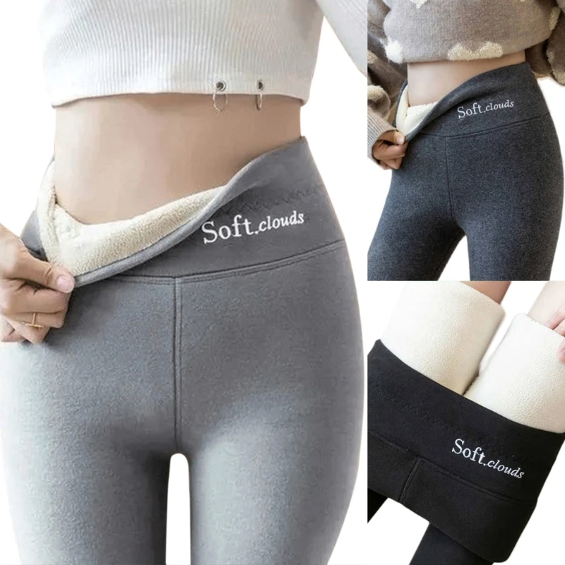 

Winter Women Leggings Thick Velvet Warm Pants Elastic Hight Waist Tummy Control Solid Stretchy Skinny Thermal Drop Shipping