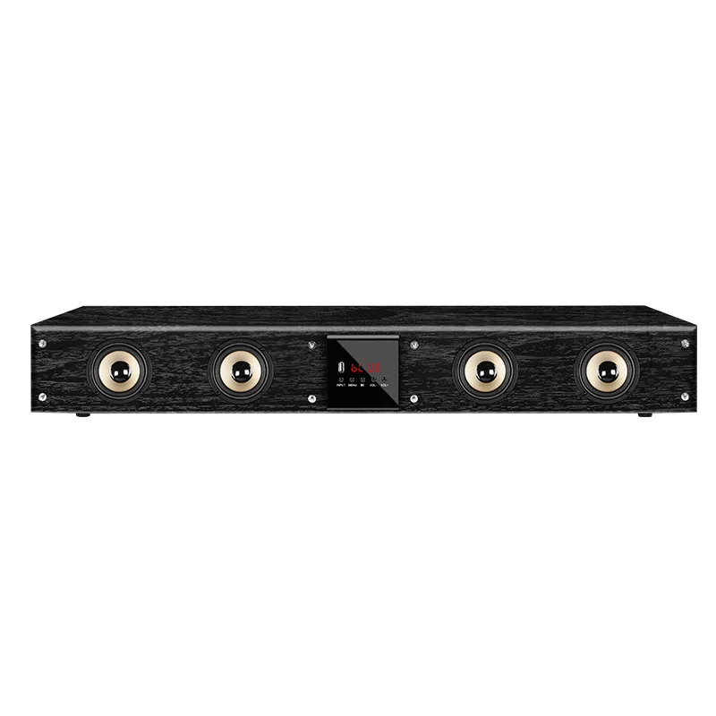 2.1ch 100W Super Bass Home Theater Soundbar TV Sound Base Wooden Box Speaker with USB/AUX/Optical/Coaxial input and Karaoke