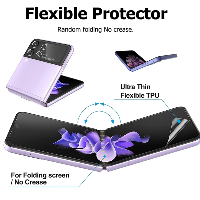 Защитная пленка 3 в 1 для Galaxy Z Flip 5G передняя задняя боковая защита экрана Samsung Flip3