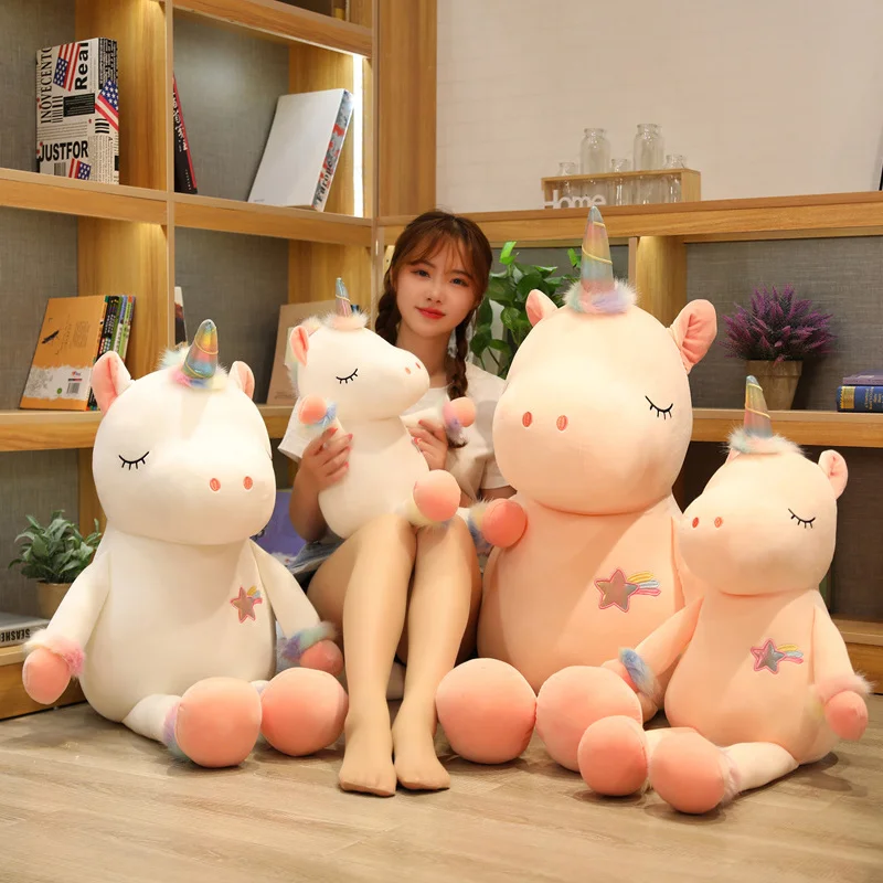 

big 70-130cm size plush toy huge unicorn fluffy pillow stuffed animals soft doll kids toys birthday Christmas gift