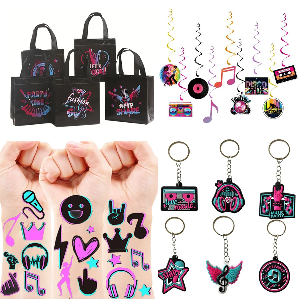 Музыкальный фон в стиле ретро 80-х годов украшение на день рождения рок-звезда