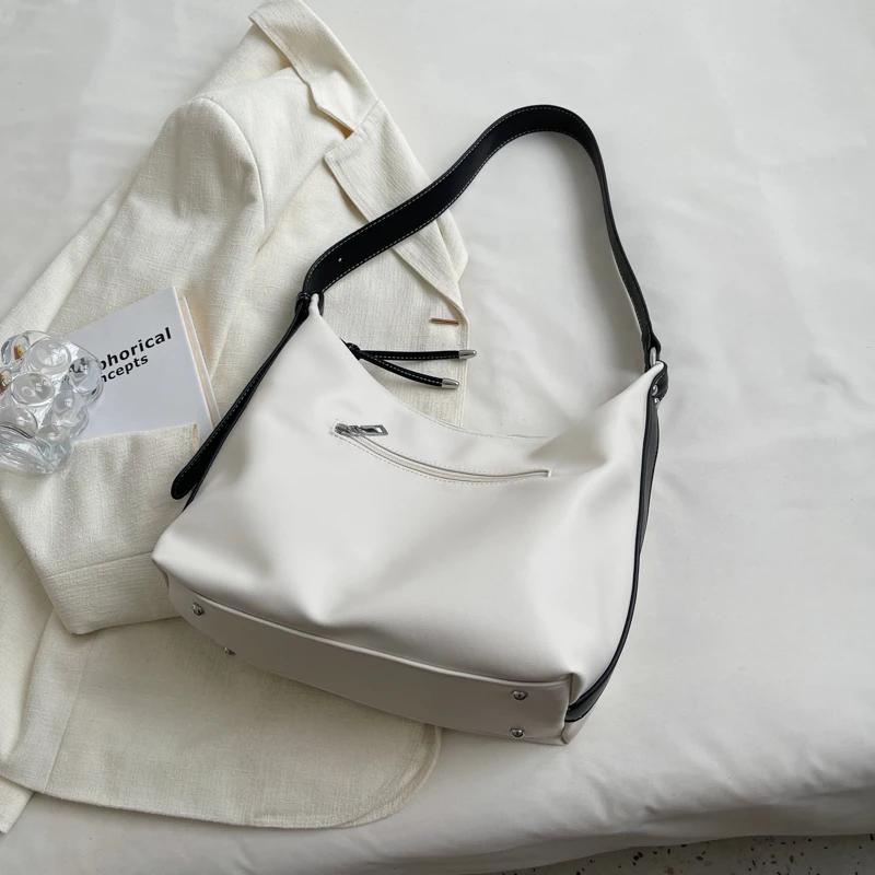 

2023 New Message Women Fashionable Trend PU Leather Daily Tote Business Handbag Large Capacity Leisure Handmade Cellphone Bags