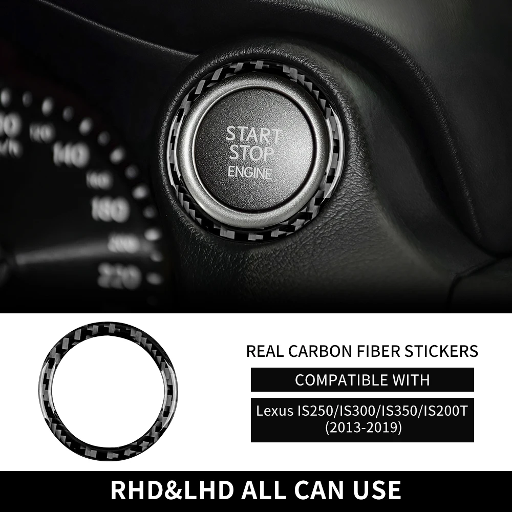 

Для Lexus IS250 300 350 200T 2013 2014 2016 2017 2018 2019 Наклейка из настоящего мягкого углеродного волокна, кнопка двигателя со звездой, аксессуары