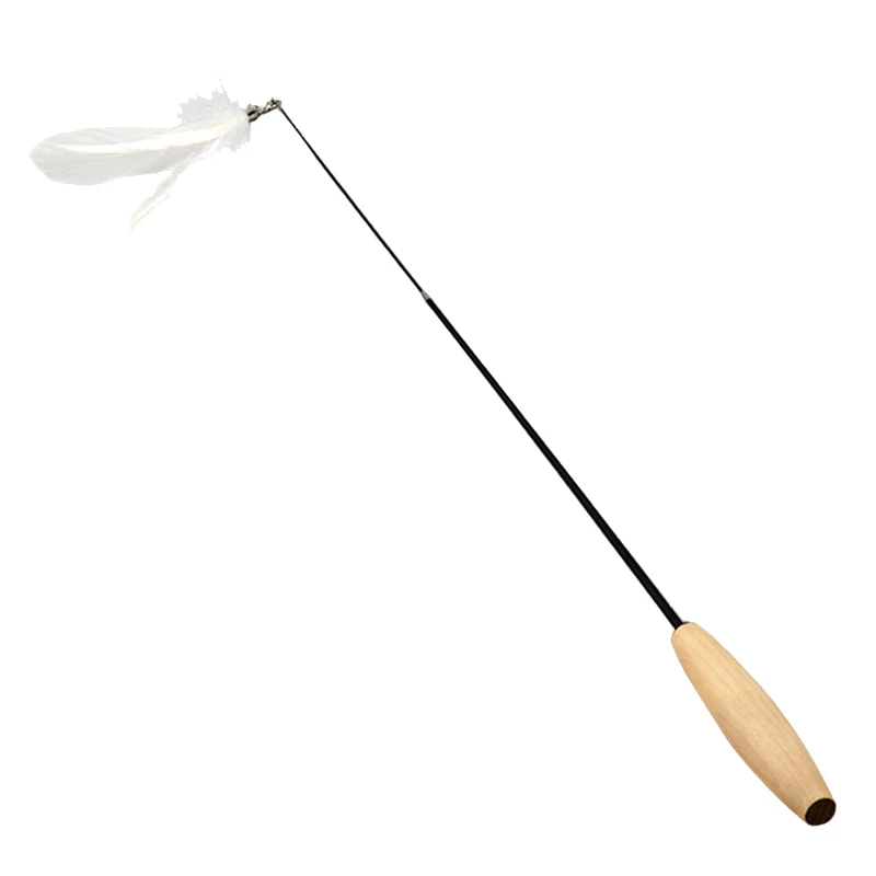

Cat Feather Teaser Wand Flying Feather Cat Catcher with Extra Long Wand Dogs Cats Pets Supplies