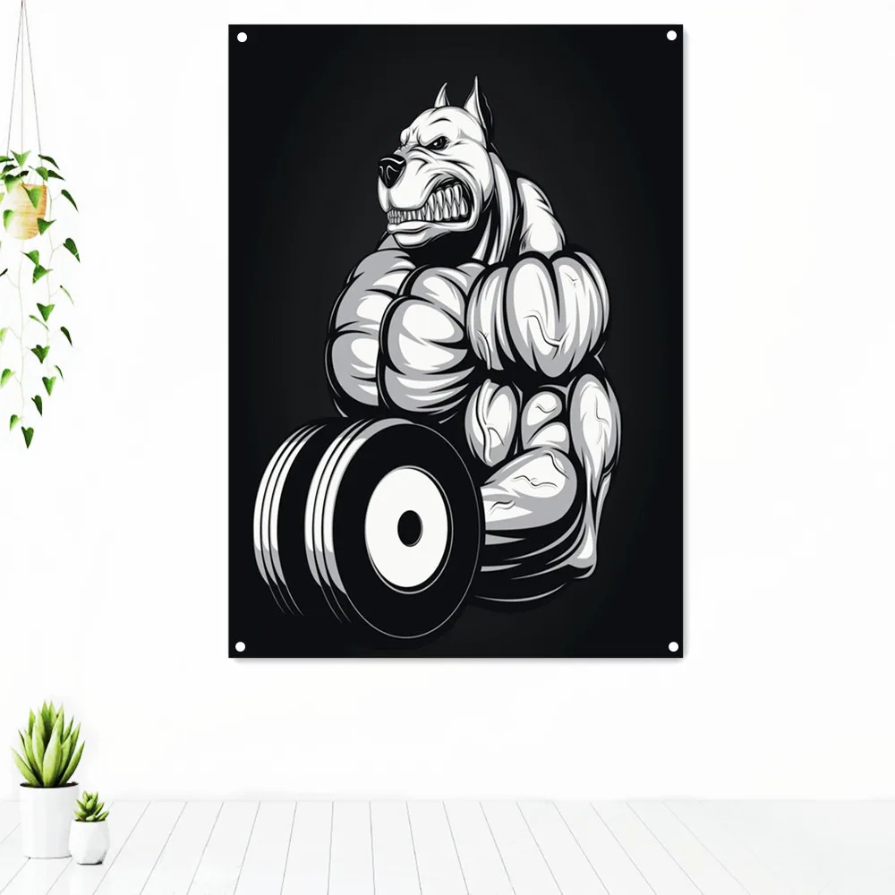 

Beast Training Workout Tapestry Inspirational Sports Exercise Poster Wall Art Decorative Banner Flag Canvas Painting Gym Decor