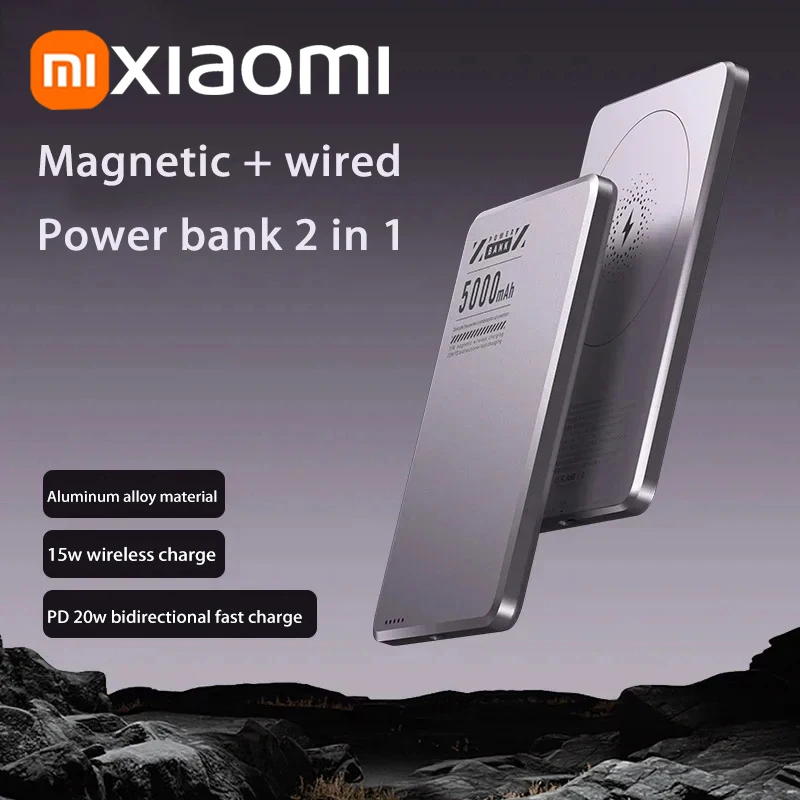 

5000 мАч тонкое портативное зарядное устройство Power Bank Qi магнитное беспроводное сверхбыстрое зарядное устройство для iPhone Xiaomi Samsung 2024