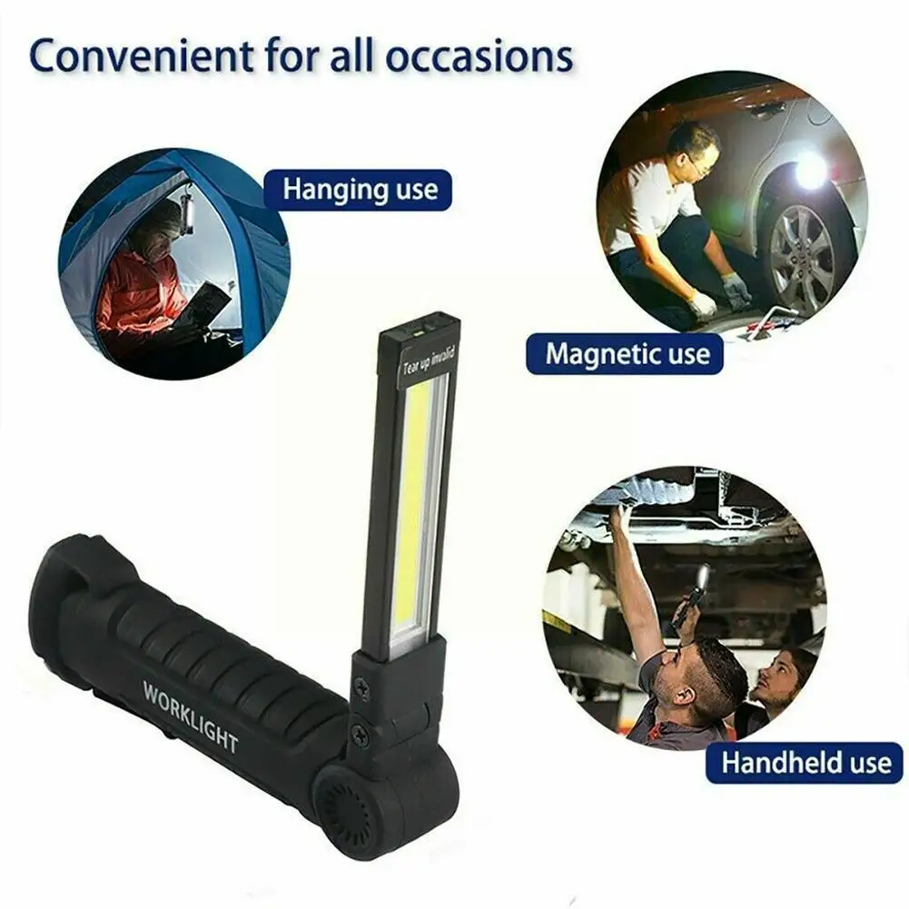 

Rechargeable LED Work Light Magnetic Base Ultra Bright COB Flashlight Inspection Lamp For Car Repair, Home Using,Outdoor Ca C9U8