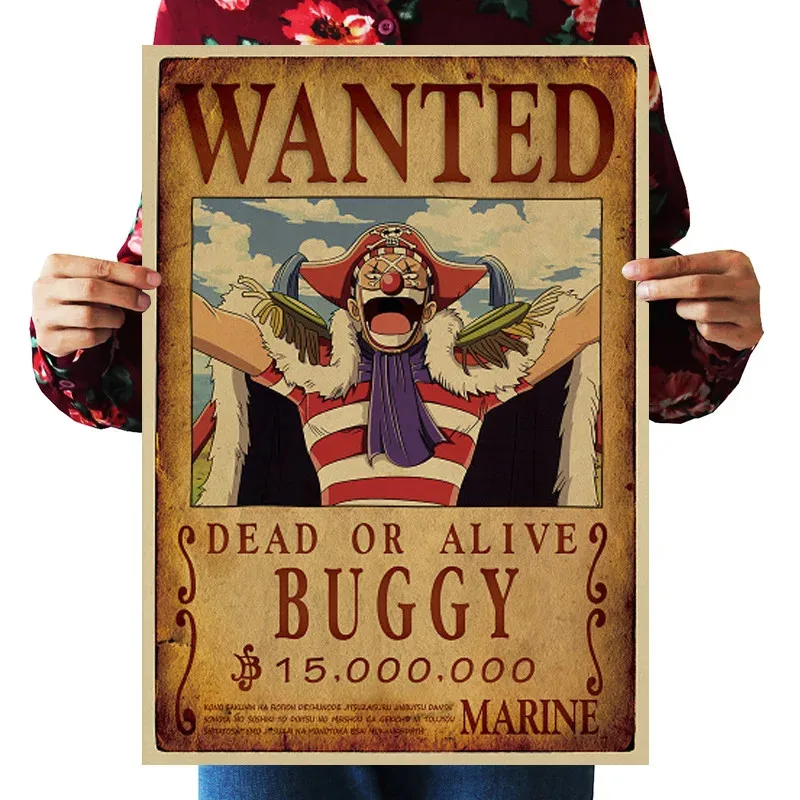 

WANTED DEAD OR ALIVE BUGGY Vintage Cartoon Anime Movie Poster Wall Chart Retro Kraft Paper Print Art Painting Wall Decor Sticker