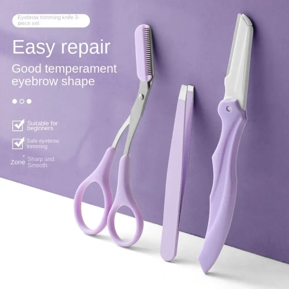 Makeup Tool Eyebrow Trimming Clip Eye Brow Scissors Eyebrow Clipper Comb Eyebrow Trimmer Set Eyebrow Tweezers
