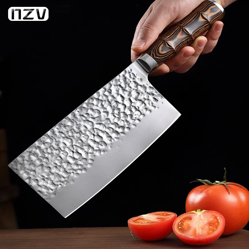 Высококачественный кованый кухонный нож NZV ручной работы искусственный