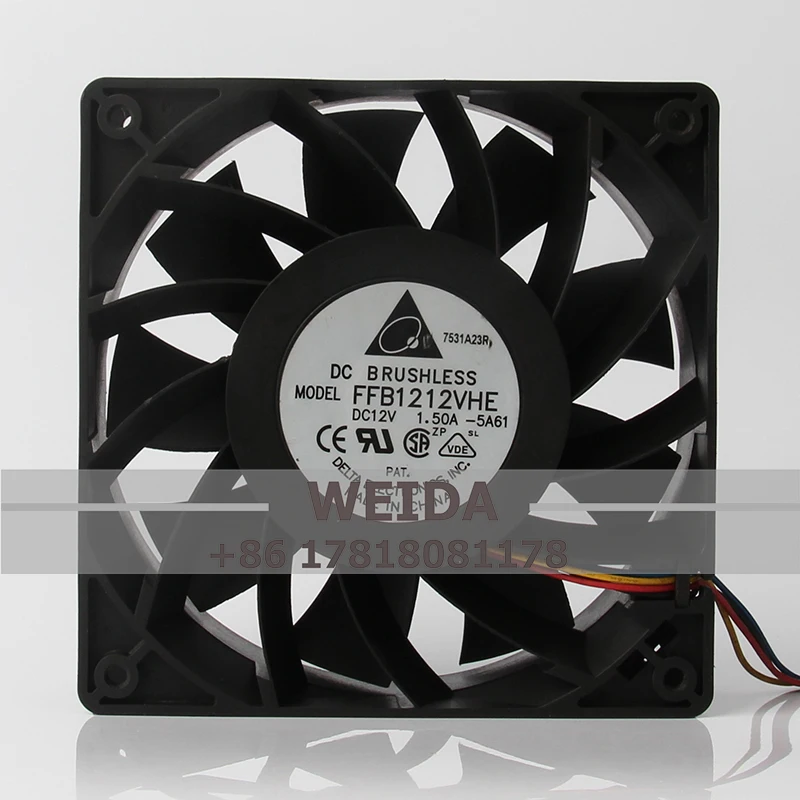 FFB1212VHE вентилятор охлаждения для DELTA DC12V 1.50A EC AC 120x120x38 мм 12 см 12038 ШИМ контроль скорости осевой потока вентиляции центробежный