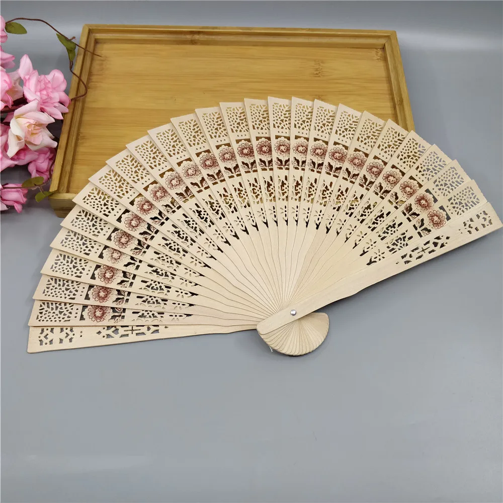 

30 Pieces Personalized Carved Wooden Folding Hand Fan Wooden Folding Fan Custom Wedding Party Favor Decor Bridal Gifts