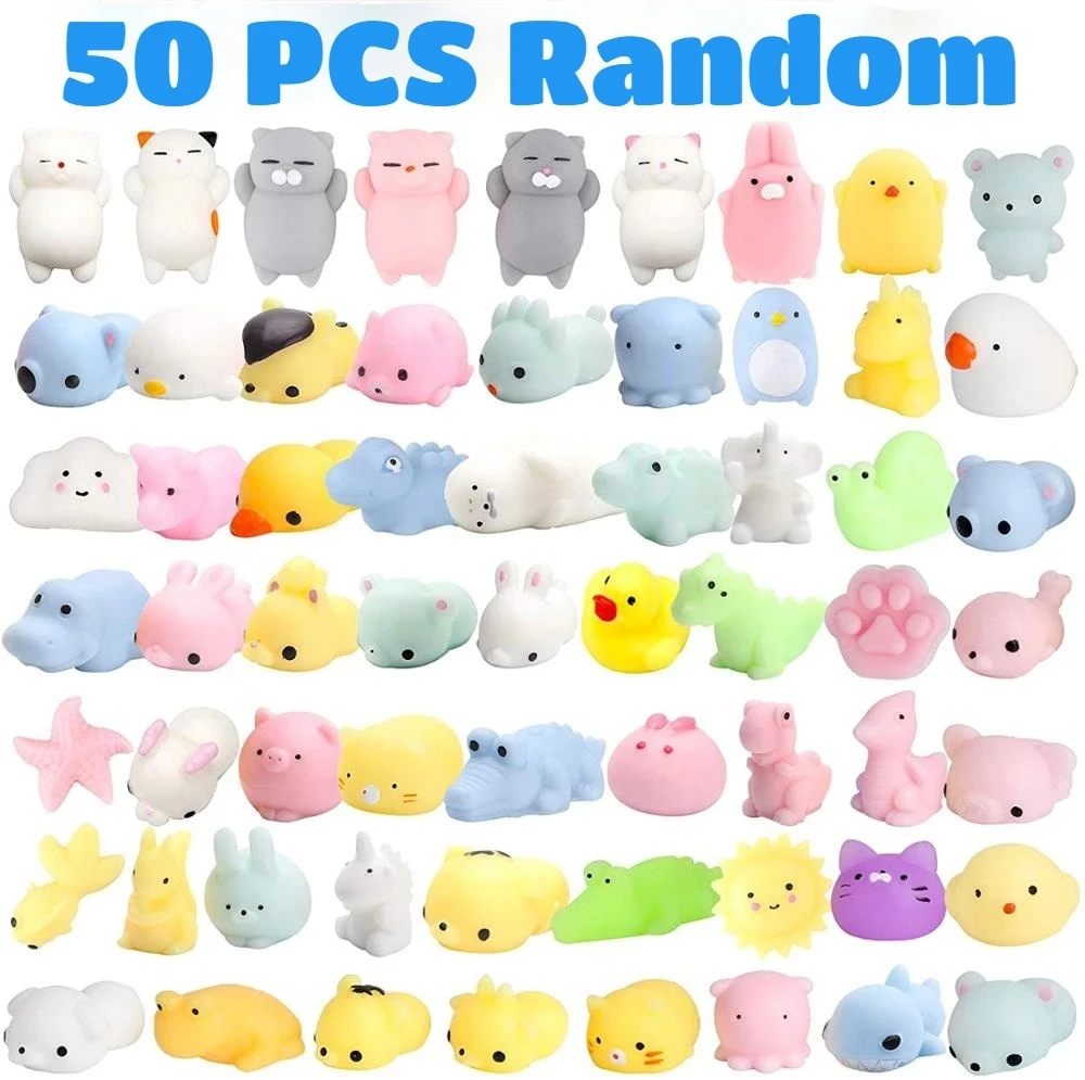 50-5PCS Kawaii Squishies Mochi Anima Squishy Toys For Kids Antistress Ball Squeeze Party Favors giocattoli Antistress per il compleanno