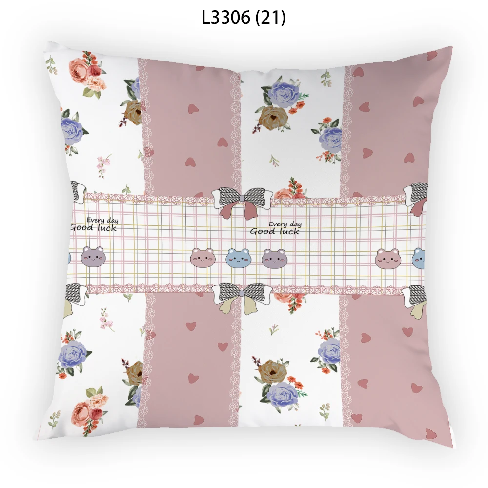 

45x45cm Home Decoration Polyester Linen Material Velvet Cushion Cover 2023 New Nordic Gift Decorative Cartoon Sofa Rabbit E2389