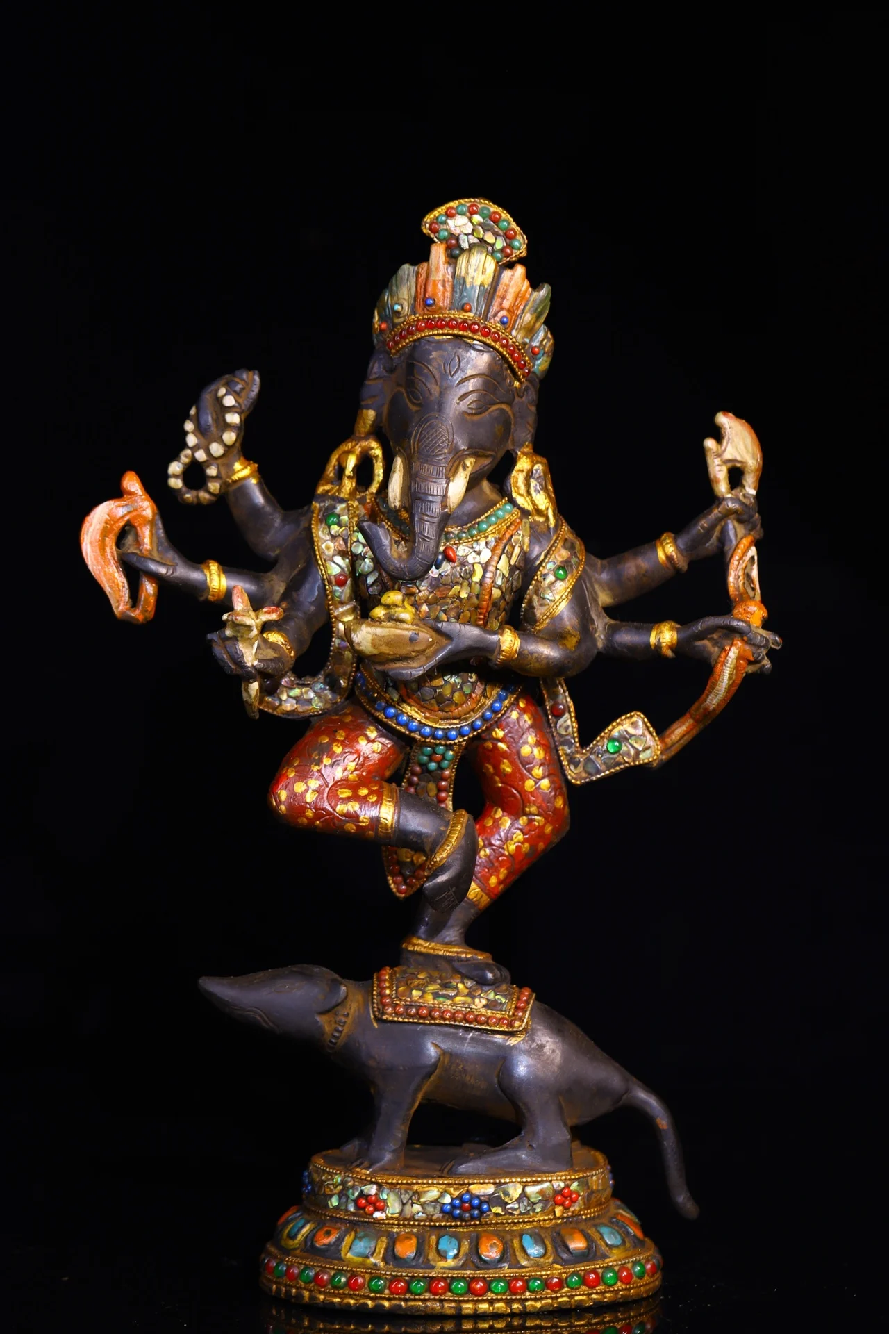 Коллекция тибетских храмов 12 дюймов старинная бронзовая роспись мозаика