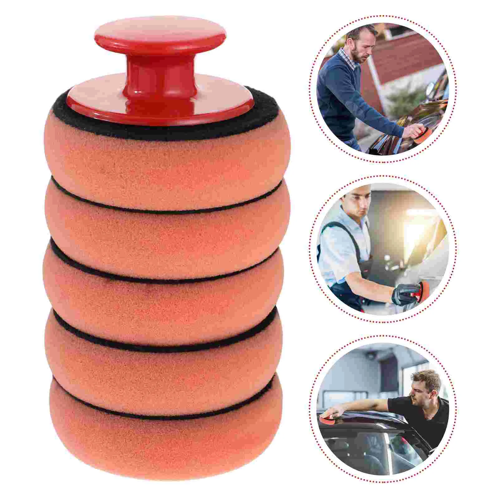 

5pcs Practical Soft Buffing Sponge Pads Car Waxing Pads Buffer Polisher Car Sponge Applicators
