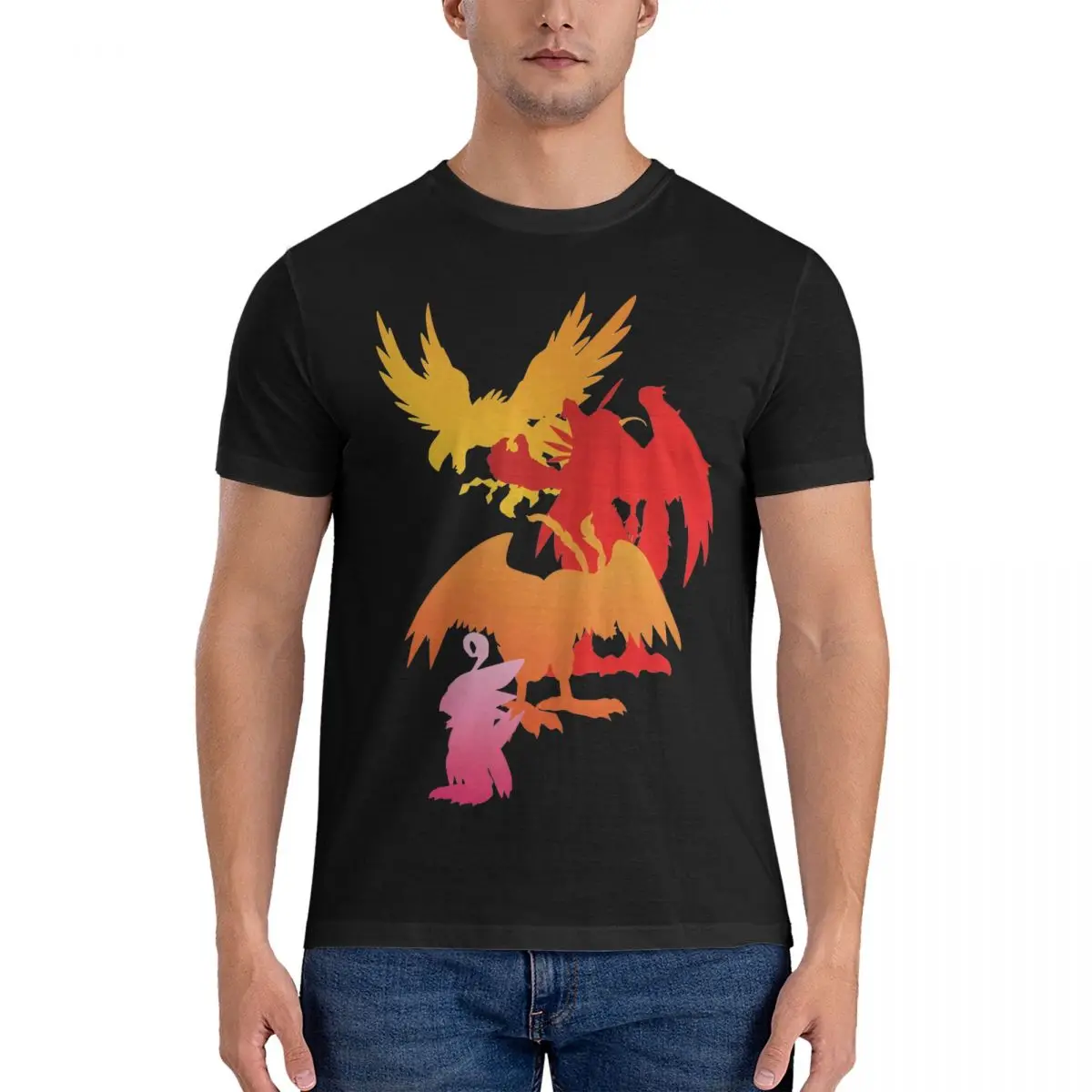 Новинка Мужская хлопковая футболка с круглым вырезом стильная цифровыми