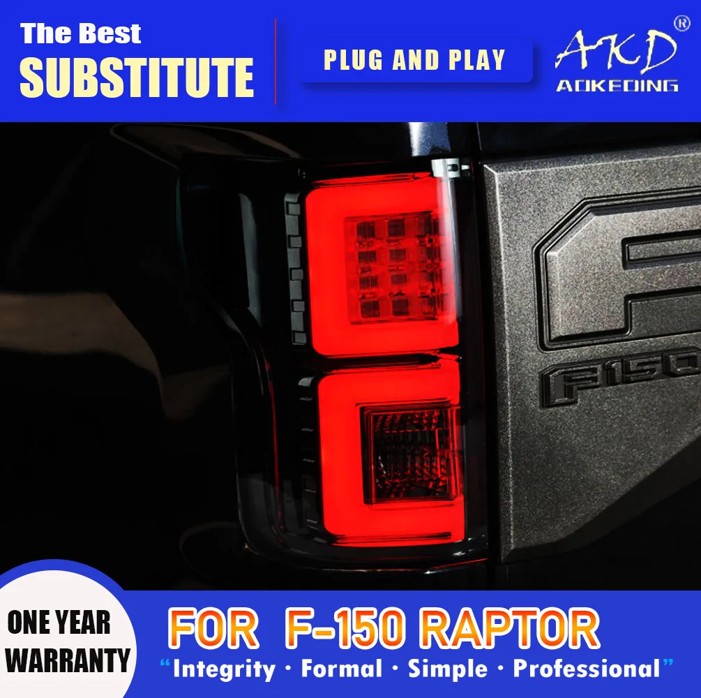 

Задняя фара AKD для Ford F-150 Raptor, светодиодный задсветильник 2008-2020 F150, задний противотуманный сигнал, сигнал поворота, автомобильные аксессуары