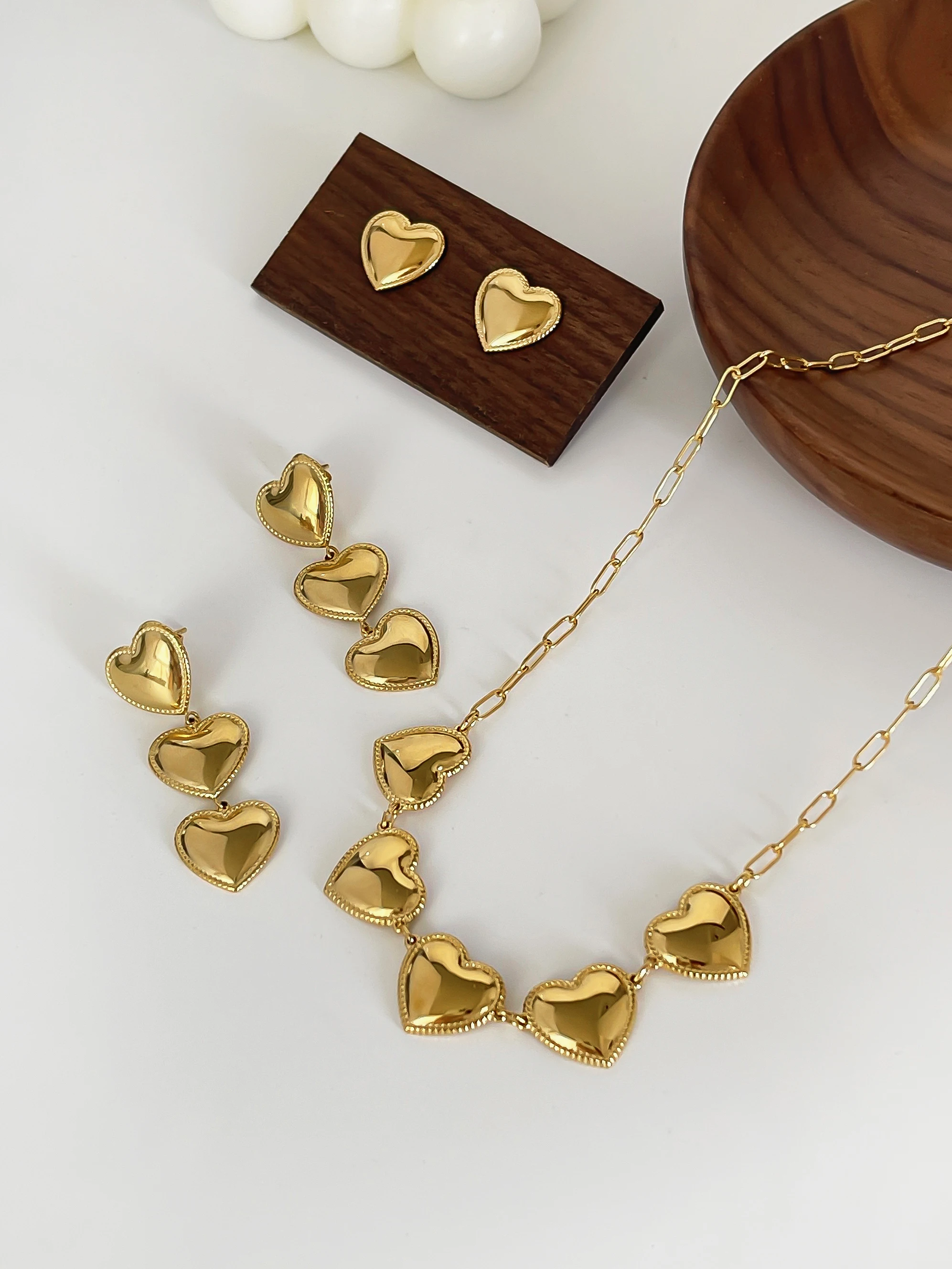 Комплект женских ювелирных изделий Peri'sbox элегантное гладкое ожерелье с