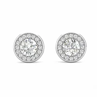 trendy 925 silver 0 5ct d color round moissanite stud earrings for women plated white gold lab diamond ear studs pass tester