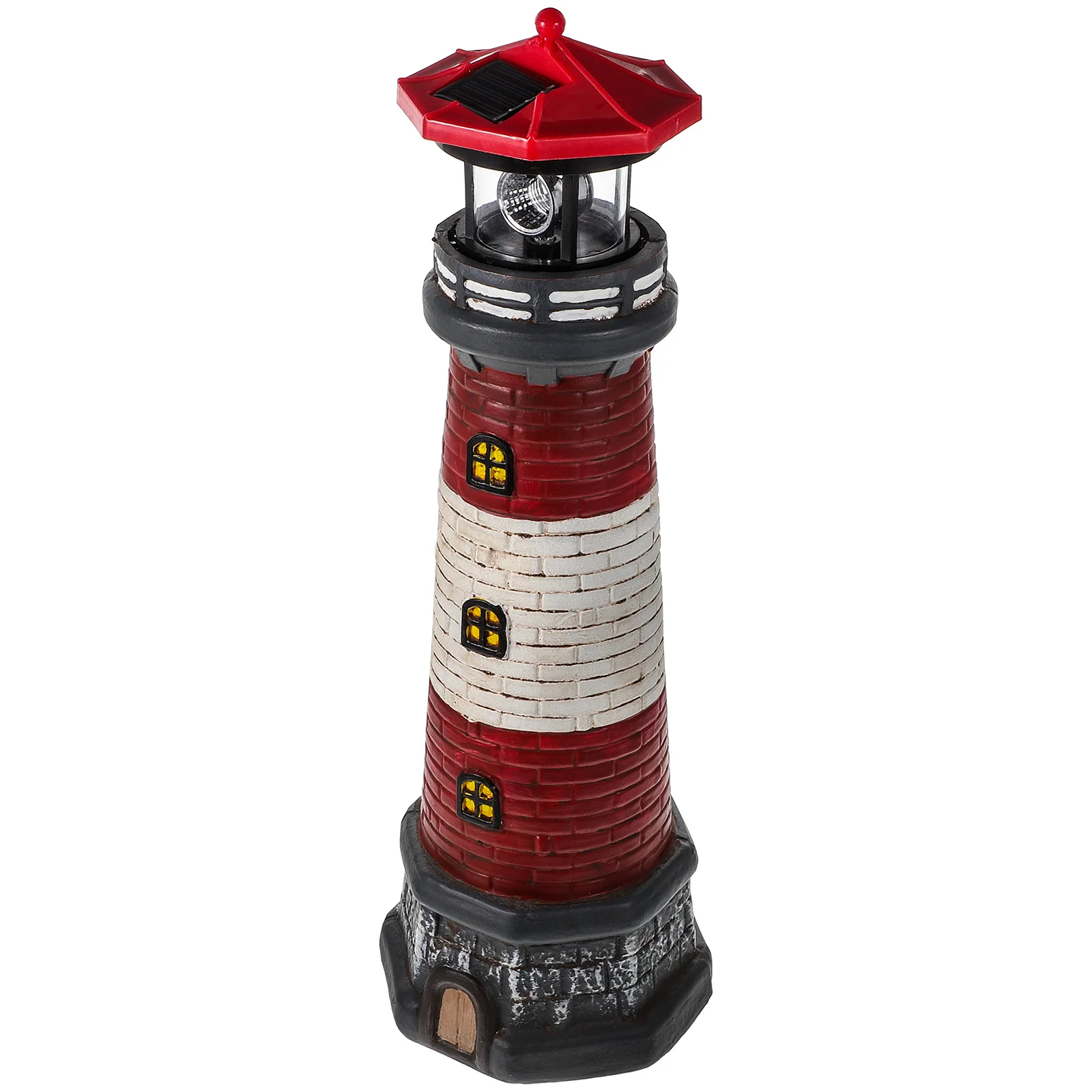 

Solar Light Tower Power Lighthouse Decor Outdoor Accessories Figurine Ornaments Decorations Garden Glowing Revolving Statue