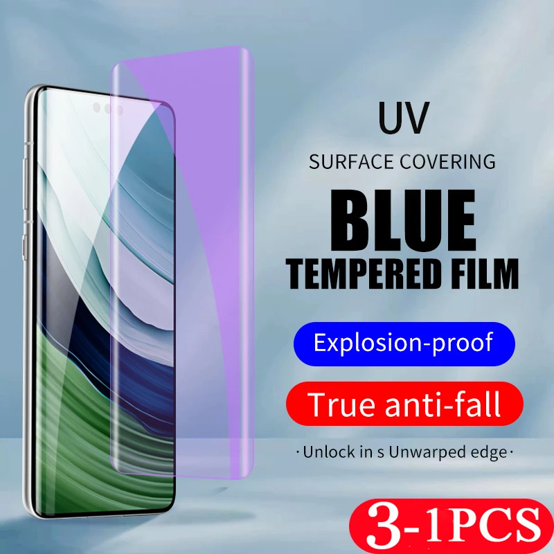 

3/2/1 шт. 9D УФ закаленное стекло для Huawei Mate 60 RS Ultimate 50 40 40E 30 30E Pro Plus UV Blue Ray Защитная пленка для экрана