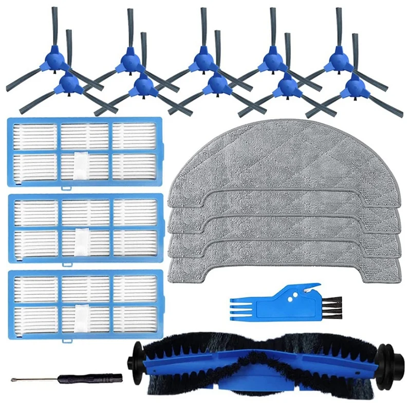 

Replacement Parts Kit For Proscenic 850T Robotic Vacuum Cleaner Parts Main Brush Spin Brush Hepa Filter Mop Pad