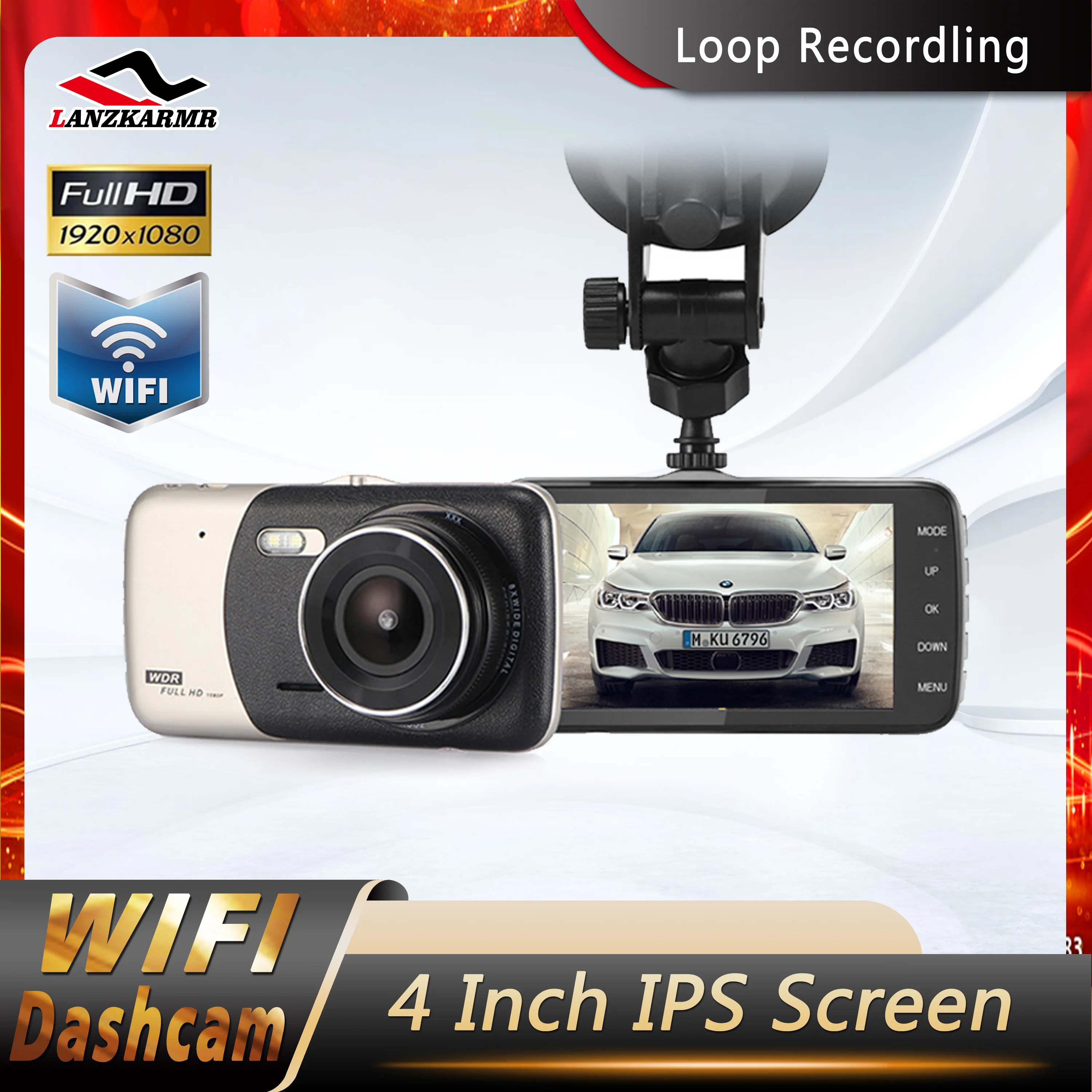 

Dash Cam Car Wifi DVR 4 Inch Auto Video Recorder Camera FHD G-Sensor 170°1080P Dual Lens Registrator Camcorder Dashcam