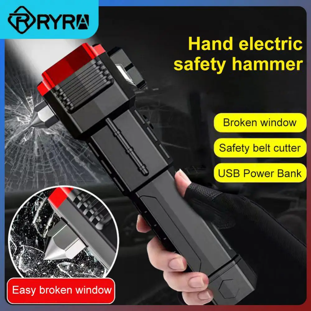 Fire Self-rescue Flashlight 10w Rechargeble Emergency Life-saving Lamp With Strong Magnetic Multi-functional Car Safety Hammer