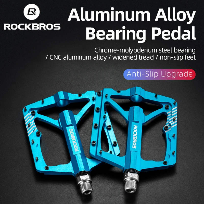

ROCKBROS Bike Pedals Aluminum Alloy Non-slip MTB Road Bike High Speed Bearing Hollow-carved Dustproof Pedal Bike Accessories