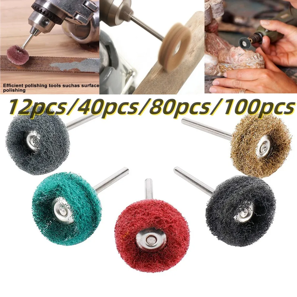 

Abrasive Brush Dremel Tool For Buffing Remover Accessories 3mm/2.35mm Wheel Nylon Rust Polishing Mini Drill Rotary Shank 100pcs