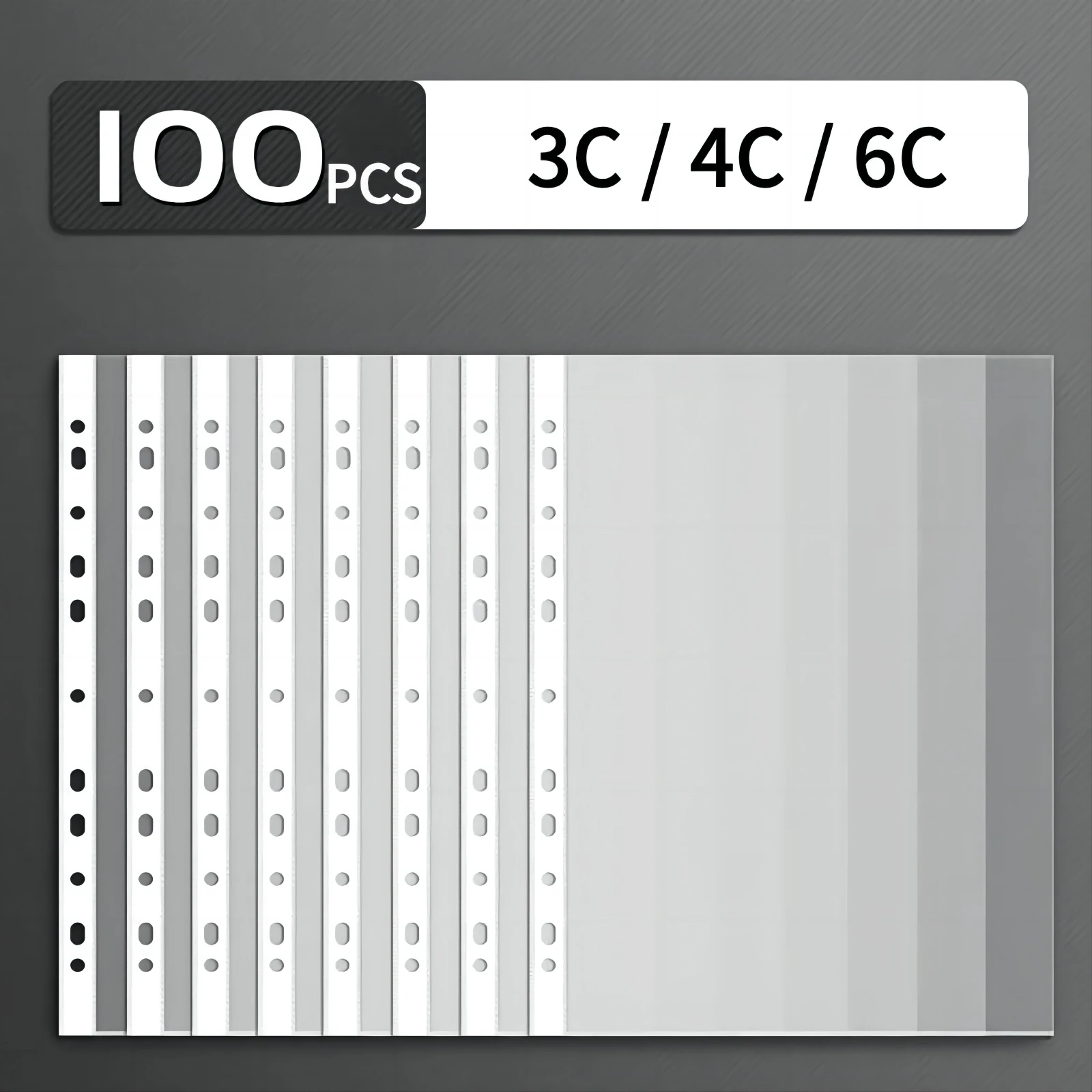 Папка С Кольцами Из 100 Шт. 11 Отверстиями Разделители Для Файлов Формата А4 Карман