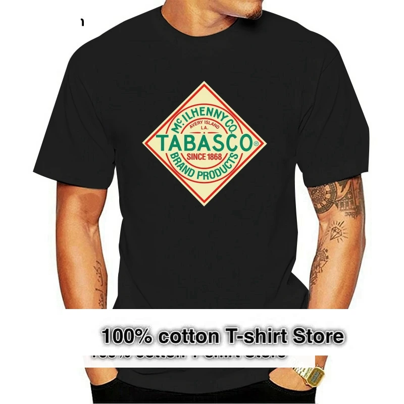 Tabasco T-Shirt Men's Fashion Short Sleeves Cotton Tops Clothing Red
