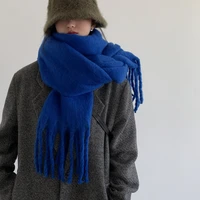 designer brand winter women scarf warm big tassel shawl thicken solid color blanket ladies cashmere neck wrap luxury foulard