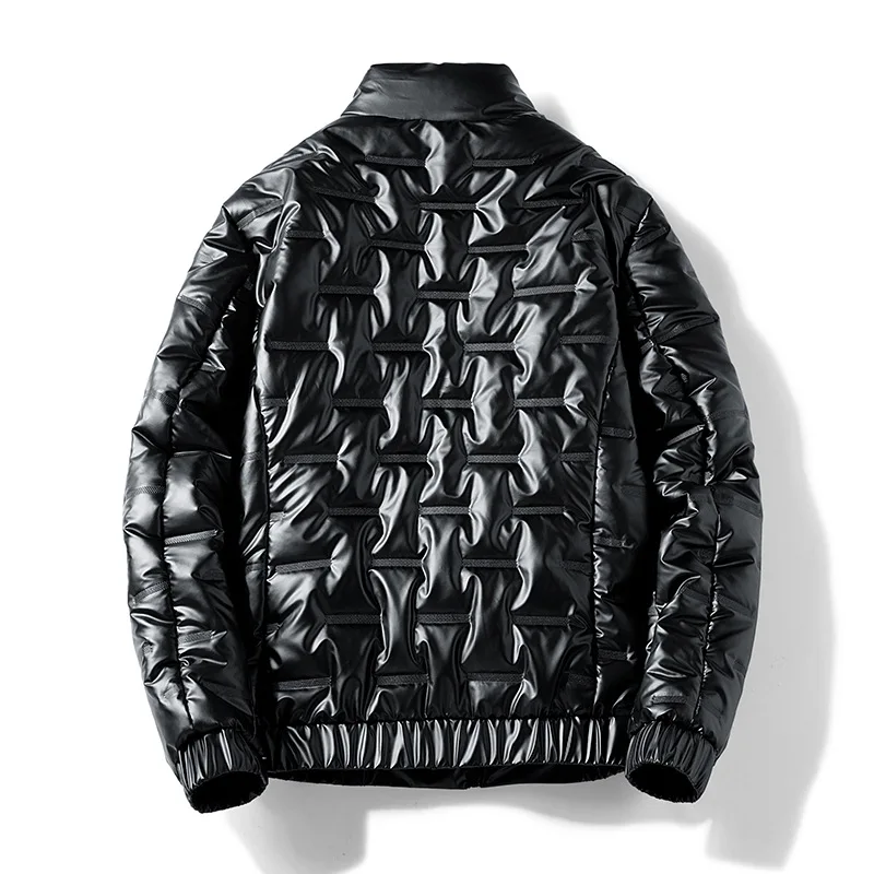 Glossy Thickened Warmth and Fat Plus Size Cotton-padded Jacket for Men's Autumn/Winter New Products Warm Jacket Harajuku Clothes