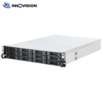New 19" 2U 12 HDD 12bays Hotswap Server Case Rack Computer Case With 12G MINI SAS HD Backplane 4 NVME SFF8611 Slots 560MM Depth
