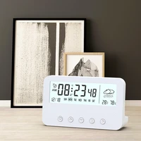 digital clock led electronic digital alarm desktop clock temperature lazy snooze alarm mute backlit electronic clock smart clock