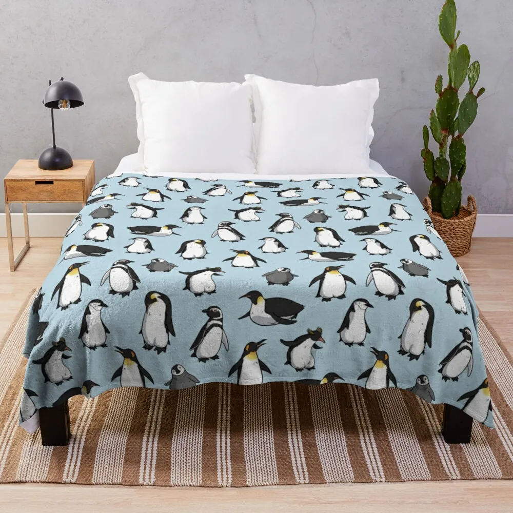 

Cute Penguin Pattern Throw Blanket weighted blanket fleece fabric
