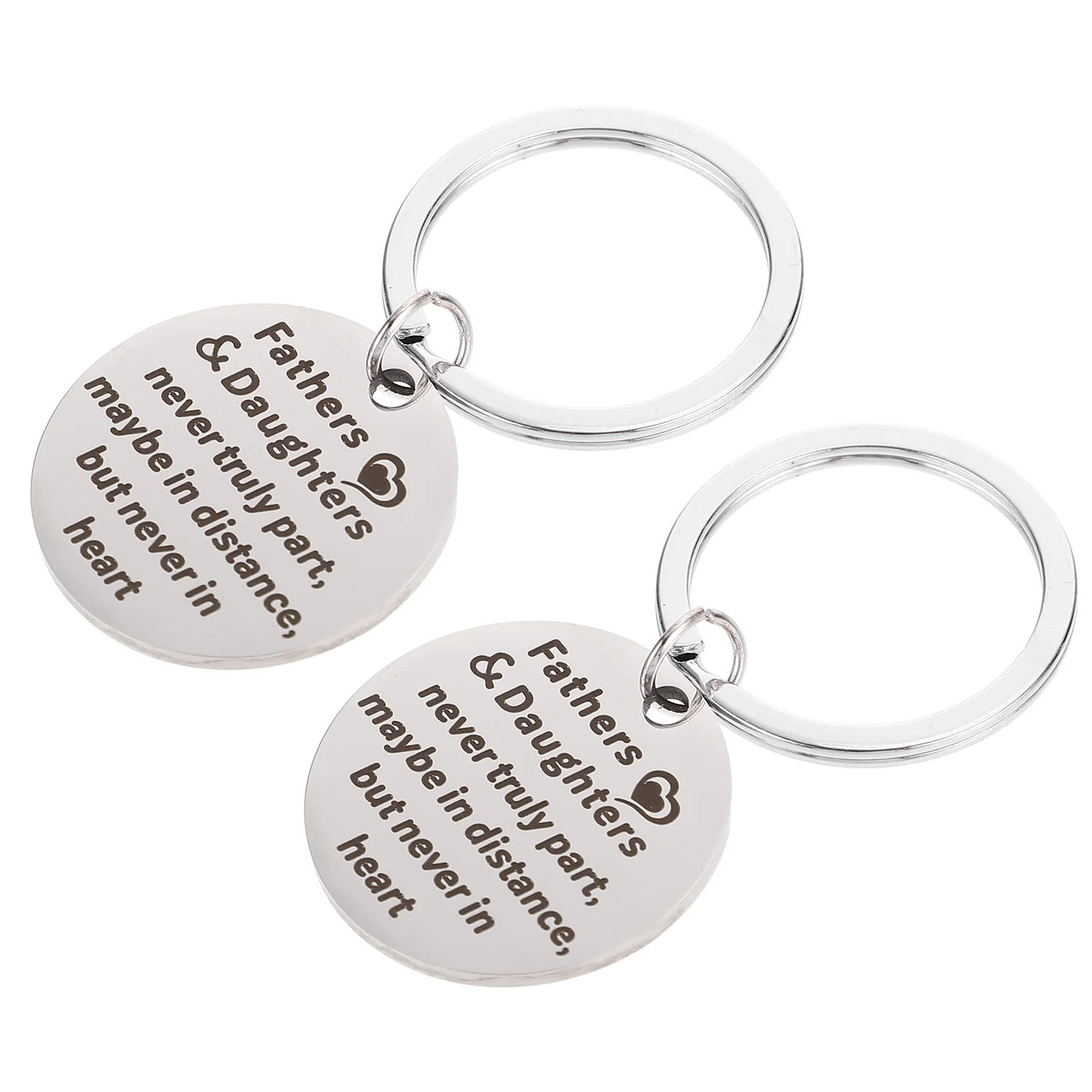 

2 Pcs Fathers Day Keychains Backpack Hanging Adornments Stainless Keyrings
