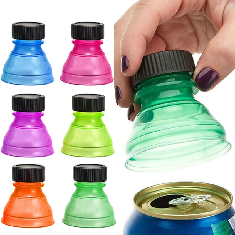

6 шт., многоразовые креативные пластиковые крышки для бутылок