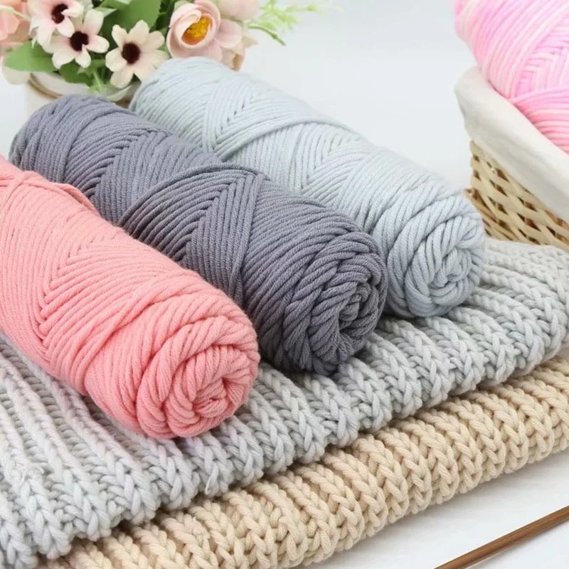 

100±3g 8ply Soft Milk Cotton Yarn Fine Quality Hand-Knitting Needlework Dyed for Crochet Craft Sweater Hat Dolls Baby Wool Yarn