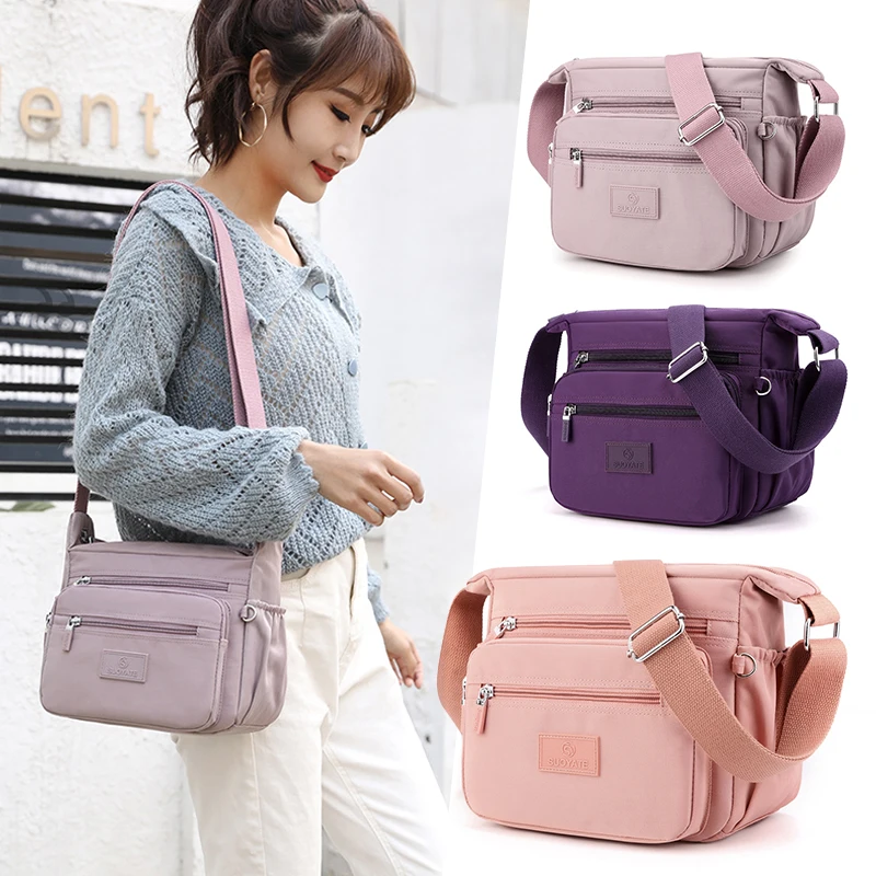 Купи 2022 New Oxford Cloth Women's Messenger Bag Canvas Bag Multi-layer Leisure Bag Large Capacity Shoulder Bag за 1,198 рублей в магазине AliExpress