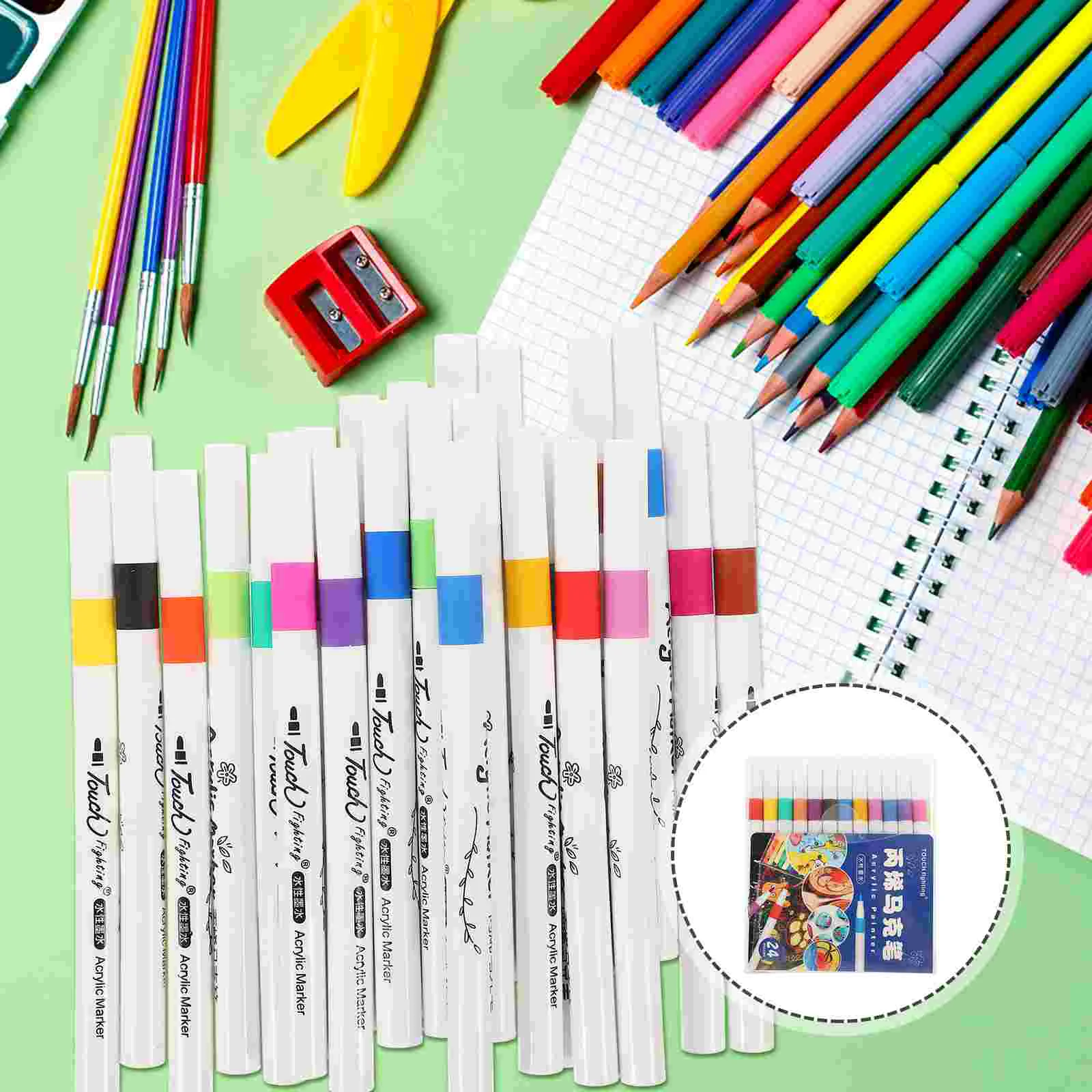 

24Pcs Pens Acrylic Pens for Painting Stone Ceramic Glass Wood Canvas