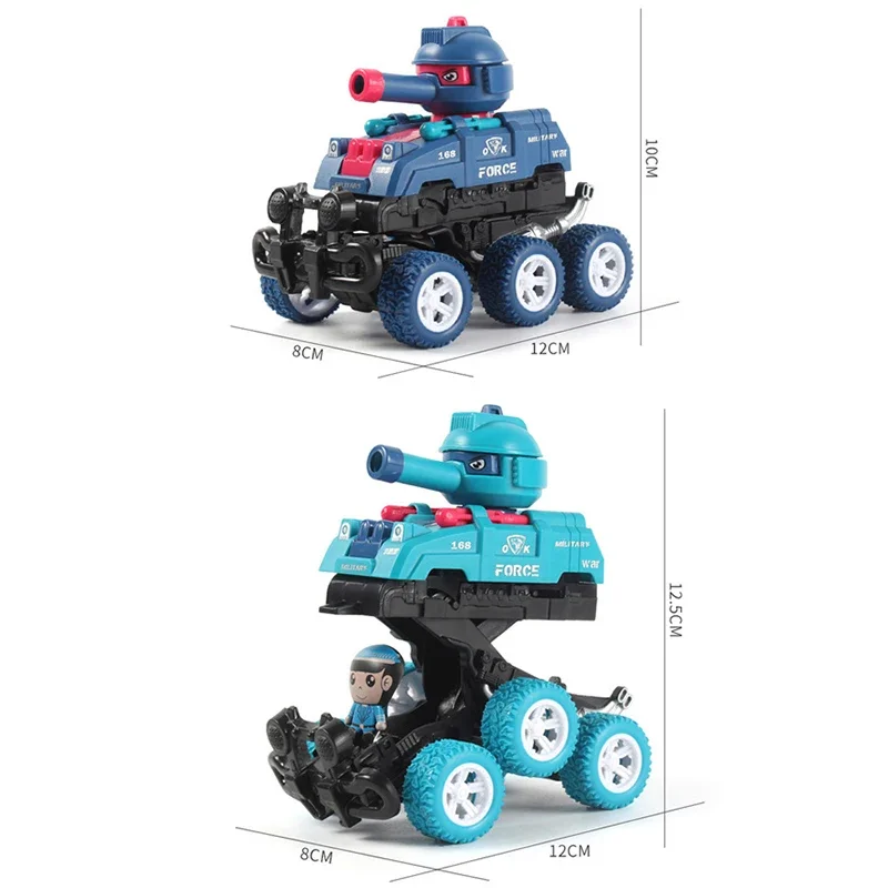 Детский мини-танк с инерционным механизмом 6-колесный привод внедорожник