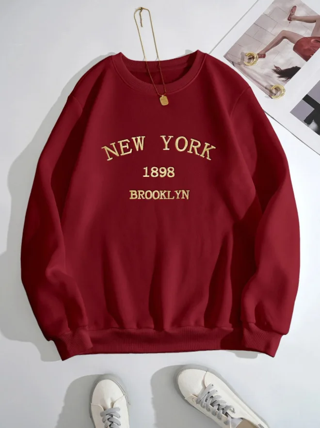 

Женский свободный Универсальный свитер с буквенной вышивкой, Осень-зима 2023