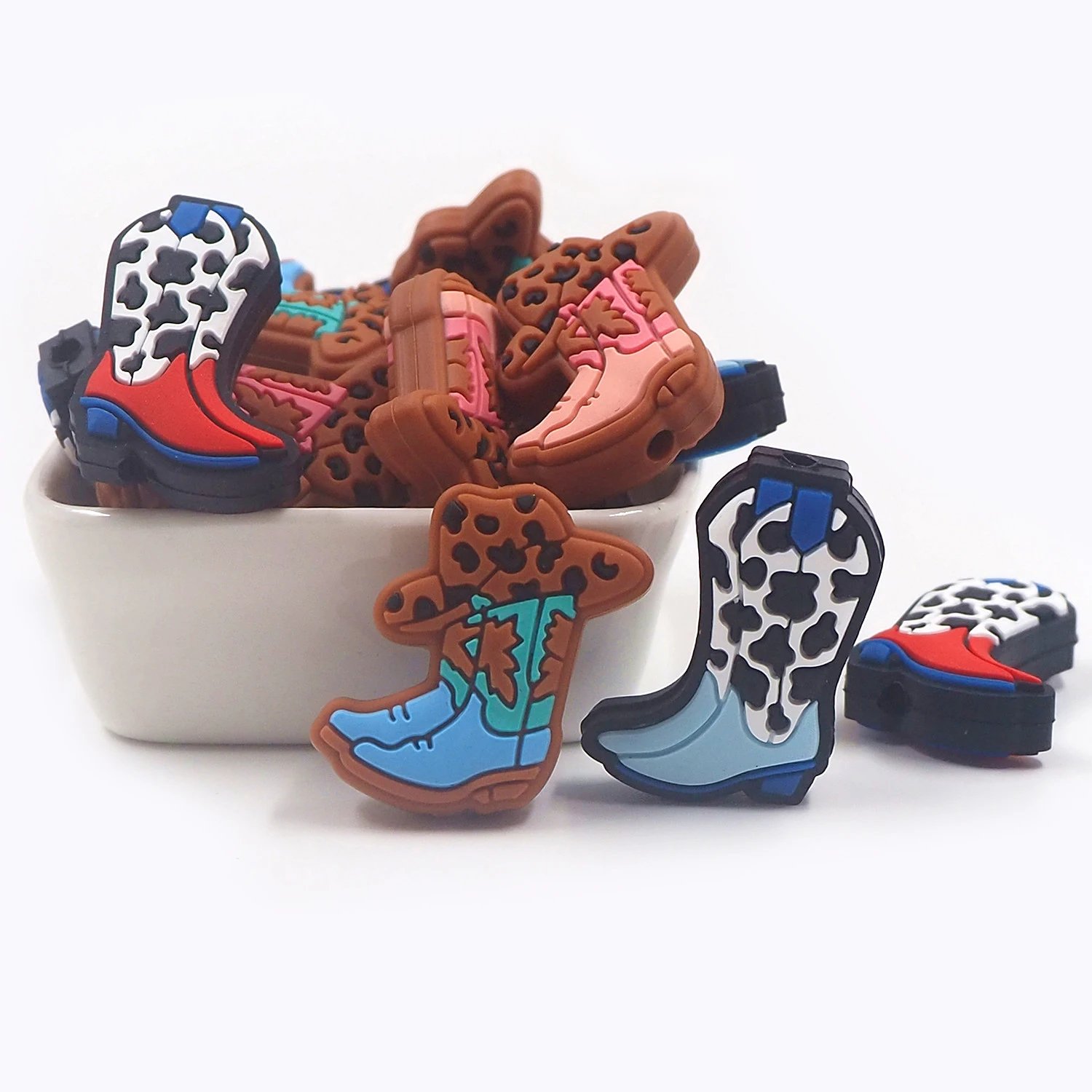 

50 шт., силиконовые бусины Chenkai в форме ковбойской шляпы