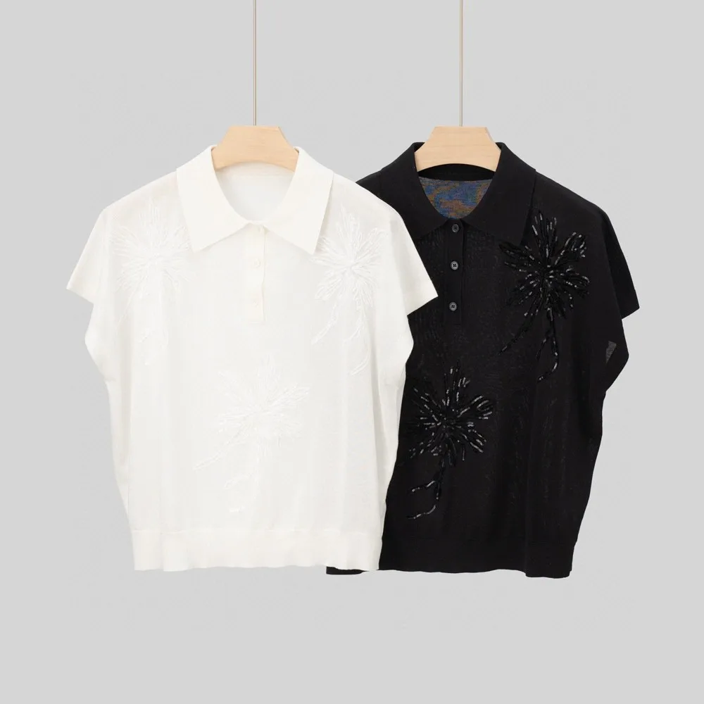 

Women Crochet Hollow Cashmere Knit Sweater Loose Casual Solid Color Lapel Sweater